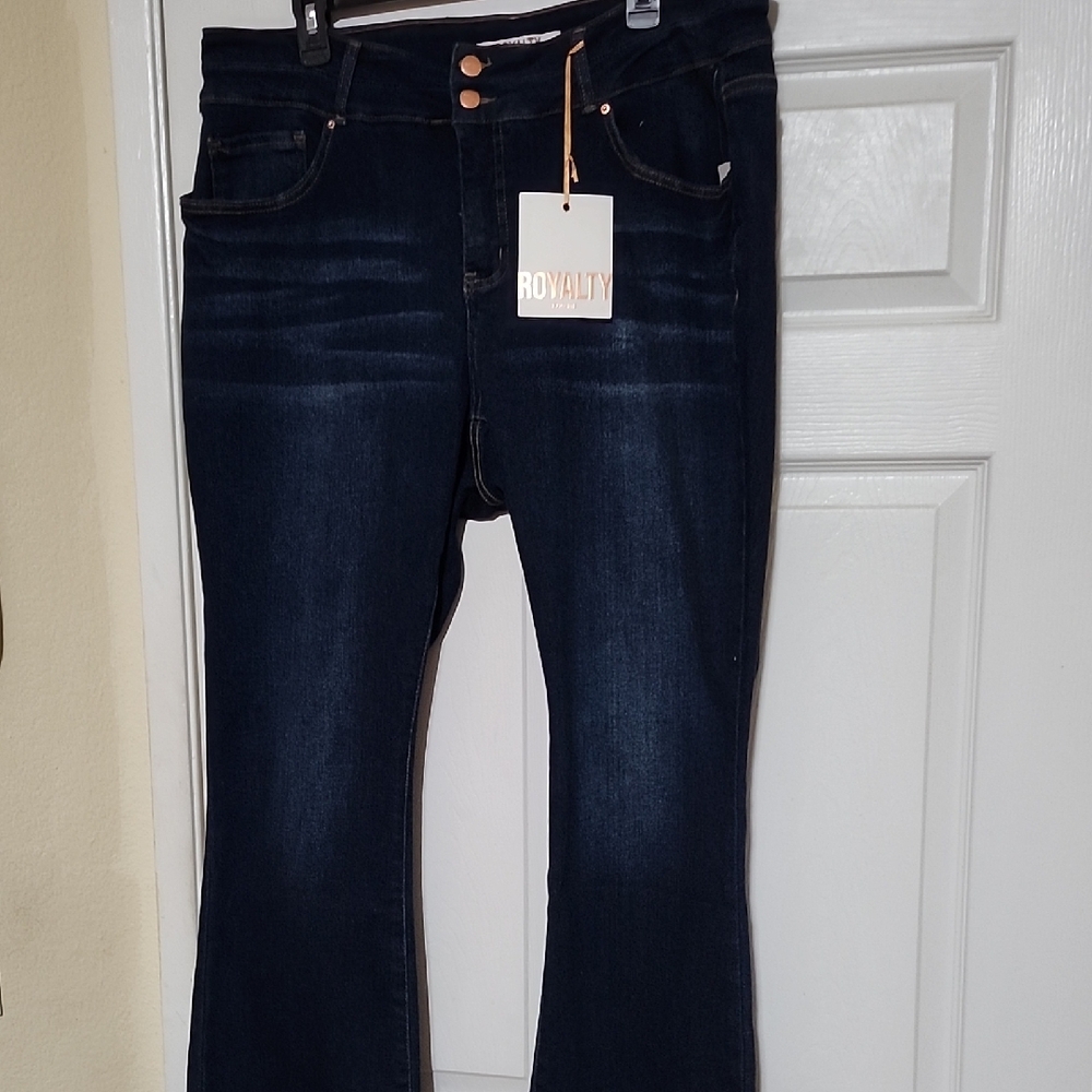Royalty For Me Women's Dark Indigo Flare Jeans
